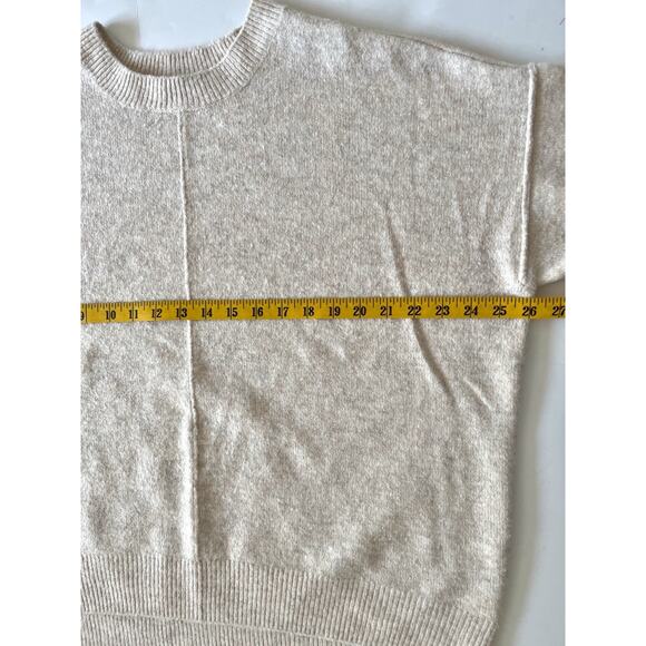 Vince Camuto Oversized Sweater Women M Cream Center Seam Drop Shoulder Cozy - Picture 5 of 9